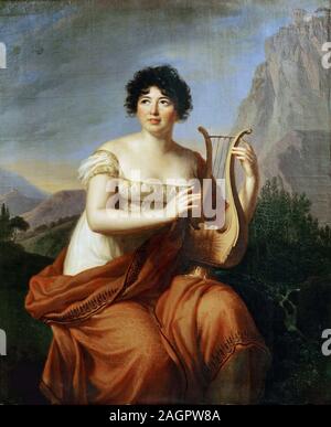 Ritratto di autore Baronne Anne Louise Germaine de Staël (1766-1817) come Corinne su Capo di Misenum. Museo: Château de Coppet. Autore: Élisabeth Louise Vigée Le Brun. Foto Stock