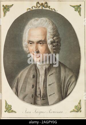 Ritratto di Jean Jacques Rousseau (1712-1778). Museo: Collezione privata. Autore: AUGUSTIN DE SAINT-AUBIN. Foto Stock