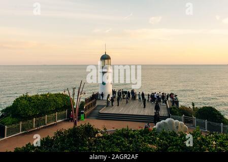 Vecchio faro in area di Haeundae di Busan, Corea del Sud - agosto, 2019 Foto Stock