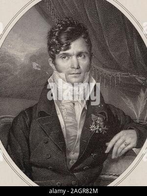 Ritratto del conduttore e del compositore Gaspare Spontini (1774-1851). Museo: Collezione privata. Autore: Hyacinthe-Louis-Victor-Jean-Baptiste Aubry-Lecomte. Foto Stock