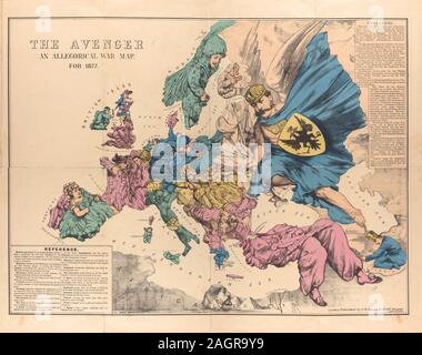 Il vendicatore: un'allegorica War Map per 1877. Museo: Collezione privata. Autore: anonimo. Foto Stock