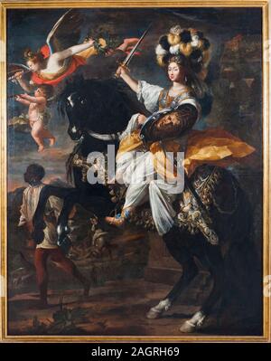 Christine Marie di Francia (1606-1663), Duchessa di Savoia, come Minerva. Museo del Castello di Racconigi. Autore: Charles Claude Dauphin. Foto Stock