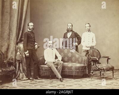 L'imperatore Franz Joseph I d'Austria con i suoi fratelli. Museo: Collezione privata. Autore: anonimo. Foto Stock