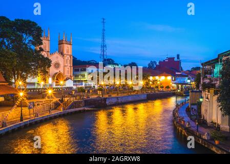 Il paesaggio della città vecchia in Malacca (malacca), Malaysia Foto Stock