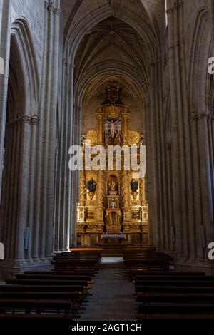 Retablo Mayor, siglo XVII, estilo barroco, Monasterio de Santa María la Real, Nájera, La Rioja, Spagna. Foto Stock