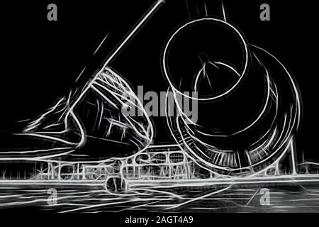 Un enorme Boeing 747, uno dei più belli del mondo con aeromobili è 2 deck i costruttori di cellule. Foto Stock