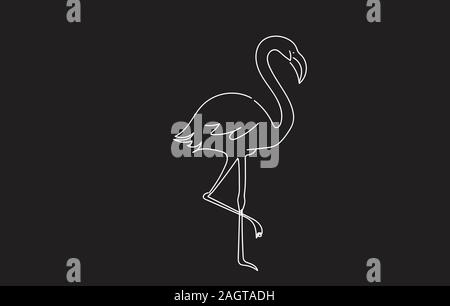 2020 singola linea continua art. Anno nuovo biglietto di auguri headline decorazione. Uno schizzo schizzo illustrazione vettoriale Illustrazione Vettoriale