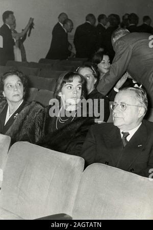 Politico italiano Palmiro Togliatti durante una conferenza, Italia degli anni sessanta Foto Stock