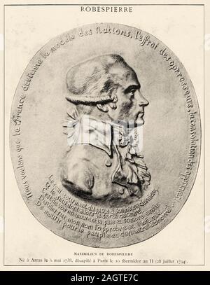 Ritratto di Augustin Robespierre (Arras, 1763-Parigi, 1794), uomo politico francese, membro della Convenzione Nazionale. Rivoluzione francese del XVIII secolo. Hist Foto Stock