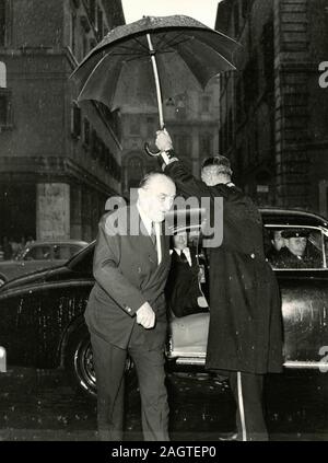 Politico italiano Presidente del Senato Cesare Merzagora, Roma, Italia degli anni cinquanta Foto Stock