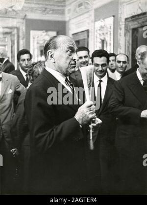 Politico italiano Presidente del Senato Cesare Merzagora, Roma, Italia degli anni cinquanta Foto Stock
