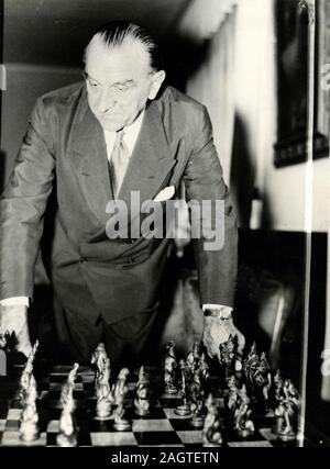 Politico italiano Presidente del Senato Cesare Merzagora, Roma, Italia degli anni sessanta Foto Stock