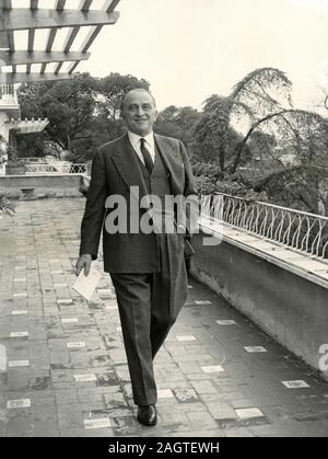 Politico italiano Presidente del Senato Cesare Merzagora, Roma, Italia degli anni sessanta Foto Stock