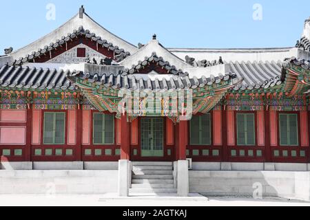 Edificio nel complesso del Palazzo di Changdeokgung, Seoul, Corea del Sud Foto Stock