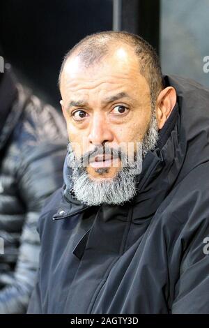 Norwich, Regno Unito. Xxi Dec, 2019. Wolverhampton Wanderers managerÊNuno durante il match di Premier League tra Norwich City e Wolverhampton Wanderers a Carrow Road il 21 dicembre 2019 a Norwich in Inghilterra. Credito: Immagini di PHC/Alamy Live News Foto Stock