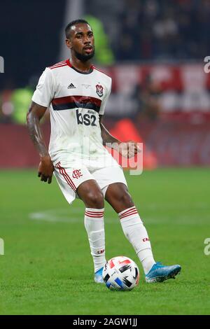 Doha in Qatar. Xxi Dec, 2019. Gerson durante la Coppa del Mondo per Club finale tra Liverpool di Inghilterra e il Flamengo dal Brasile. Il gioco è stato giocato al Khalifa International Stadium di Doha, Qatar il 21 Dic 2019. Credito: SPP Sport Stampa foto. /Alamy Live News Foto Stock