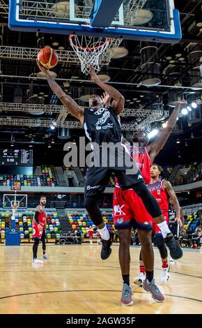 Londra, Regno Unito. Xviii Dicembre, 2019. BBL Championship match tra i Lions di Londra e Bristol volantini presso la casella di rame Arena, Londra, Regno Unito il 18 dicembre 2019. Foto di Phil Hutchinson. Solo uso editoriale, è richiesta una licenza per uso commerciale. Nessun uso in scommesse, giochi o un singolo giocatore/club/league pubblicazioni. Credit: UK Sports Pics Ltd/Alamy Live News Foto Stock