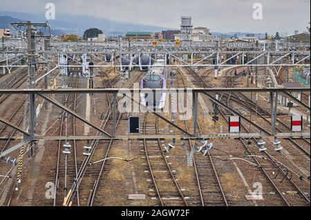 Endpoint di ferrovie ad alta velocità ferroviaria in nagano Giappone Foto Stock