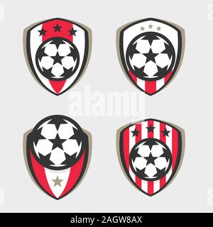 Il logo di calcio o di Football Club segno distintivo Set. Illustrazione Vettoriale