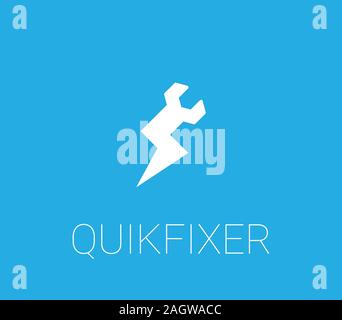 Segno astratto del tuono e chiave Illustrazione Vettoriale