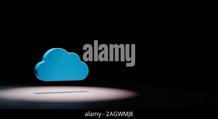 Cloud blu 3D forma protagonista su sfondo nero con copia spazio 3D illustrazione Foto Stock