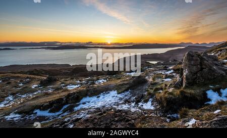 Sunrise a Storr, Isola di Skye in Scozia Foto Stock