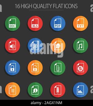 Documento 16 icone di Piana Illustrazione Vettoriale
