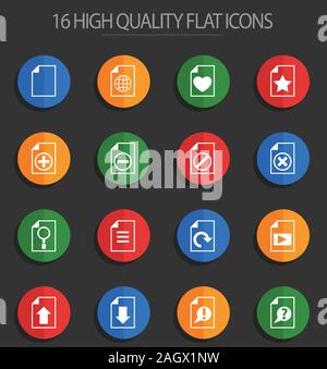 Documento 16 icone di Piana Illustrazione Vettoriale