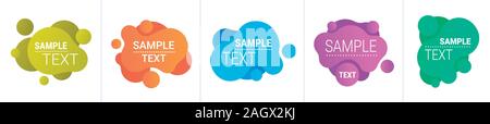 Impostare dinamiche forme di gradiente banner astratta che fluisce liquido fluido forme badge a colori moderni elementi grafici raccolta spazio copia orizzontale illustrazione vettoriale Illustrazione Vettoriale