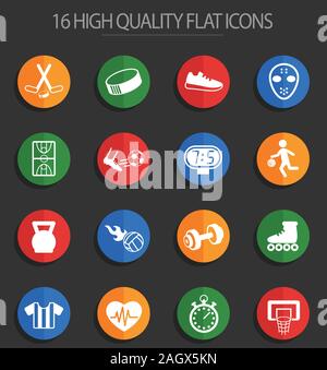 Sport 16 icone di Piana Illustrazione Vettoriale