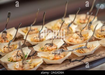 Antipasti ben organizzati Foto Stock