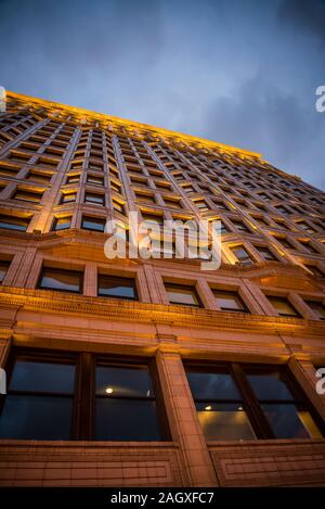 Scambio ferroviario edificio, noto anche come Santa Fe edificio, è un 17-storia edificio per uffici nel centro storico Michigan Boulevard Distretto del Loop comm Foto Stock