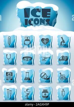 Medicina icona impostare Illustrazione Vettoriale