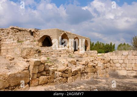 Rovine del crociato di Beit Guvrin monumento nazionale, Israele Foto Stock