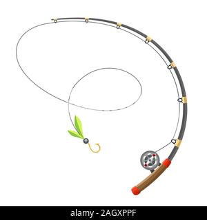 Cartoon canna da pesca Illustrazione Vettoriale