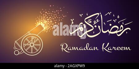 Il Ramadan sfondo cannon Illustrazione Vettoriale