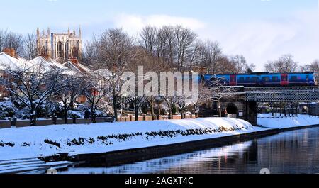 Una scena invernale a partire dal 2010, la città di York, North Yorkshire, Regno Unito Foto Stock