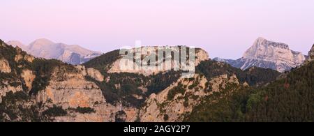 Tramonto dal Canyon Anisclo Foto Stock