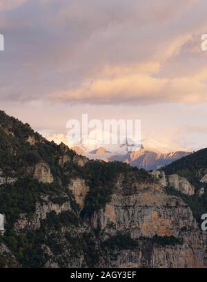 Tramonto dal Canyon Anisclo Foto Stock