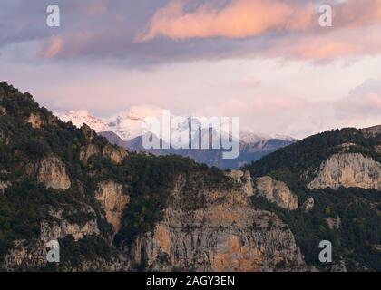 Tramonto dal Canyon Anisclo Foto Stock