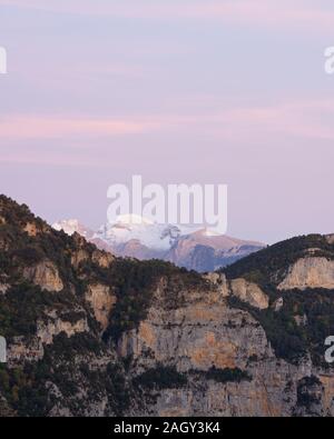 Tramonto dal Canyon Anisclo Foto Stock