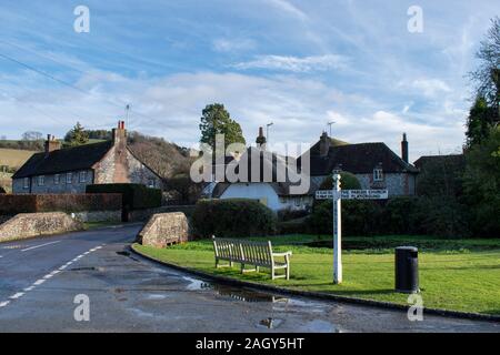 Singleton Villaggio Verde un vecchio villaggio tradizionale nella contea del West Sussex England. Foto Stock