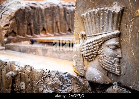 Persepolis sito storico nel vicino Iran Shiraz e tombe di Serse Foto Stock