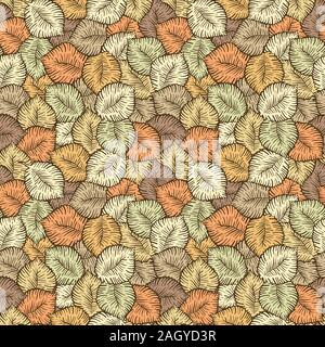 Foglie di autunno pattern. stagione perfetta consistenza. rosso arancione lascia illustrazione vettoriale. Illustrazione Vettoriale