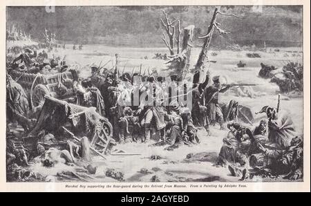 Il Maresciallo Ney a sostenere la parte posteriore di protezione durante la ritirata da mosca da Adolphe Yvon. Foto Stock