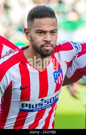 SEVILLA, 22-12-2019. Primera Division campionato spagnolo. LaLiga. Estadio Benito Villamarin. Renan Lodi (Atlético de Madrid) durante il gioco Real Betis - Atlético de Madrid. Foto Stock