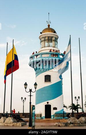 Il Faro sulla sommità della collina di Santa Ana, una delle principali attrazioni in Guayaqil, Ecuador - giugno, 2018 Foto Stock