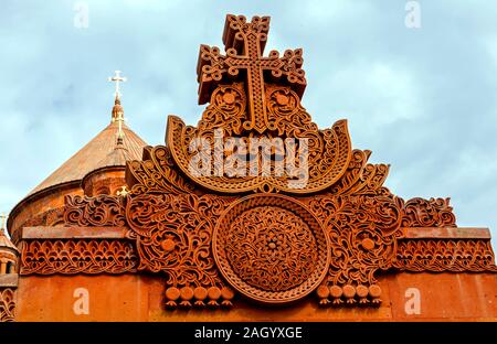 Saint Hovhannes chiesa nella città Abovyan,Armenia.frammento. Foto Stock