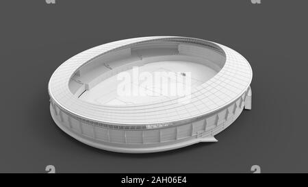 3D rendering di uno stadio isolato in uno sfondo bianco Foto Stock