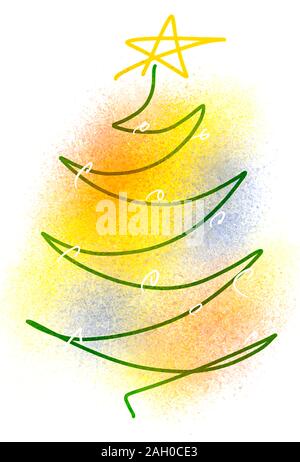 Albero di natale, disegno. Foto Stock
